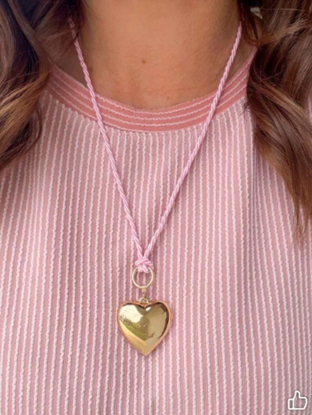 Park Lane Pink Rope Puffy Heart Dazzle Drop